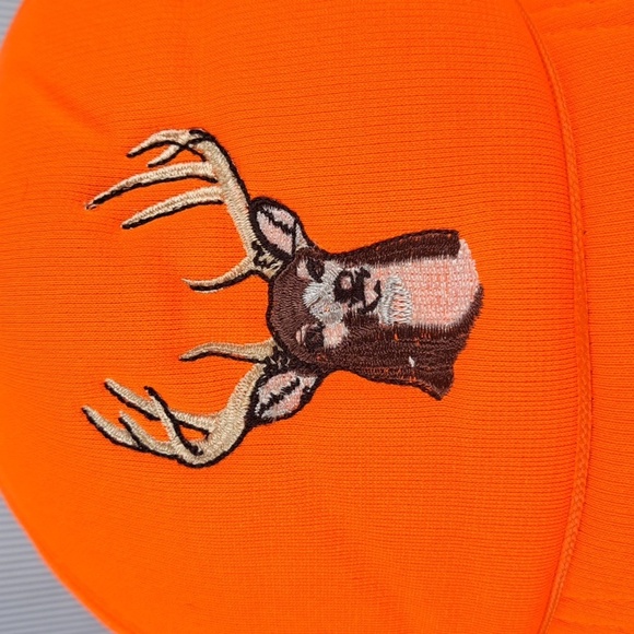 Vintage Big Buck Deer stitched thick foam orange & brown hunting snapback hat - Picture 5 of 7